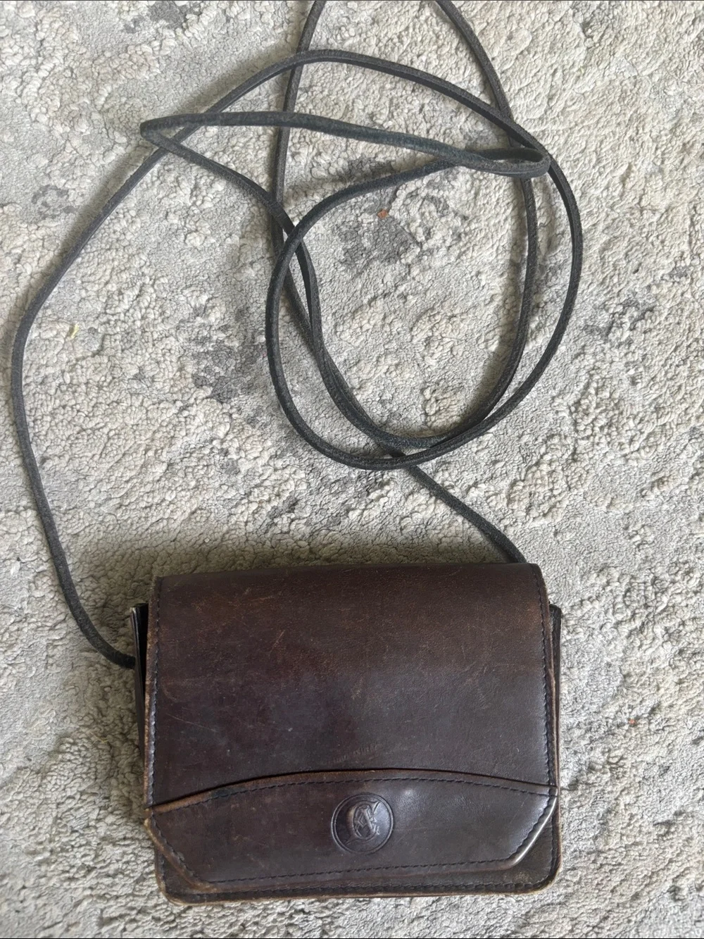 Vintage Carlo Amboldi Brown Leather Crossbody Bag
